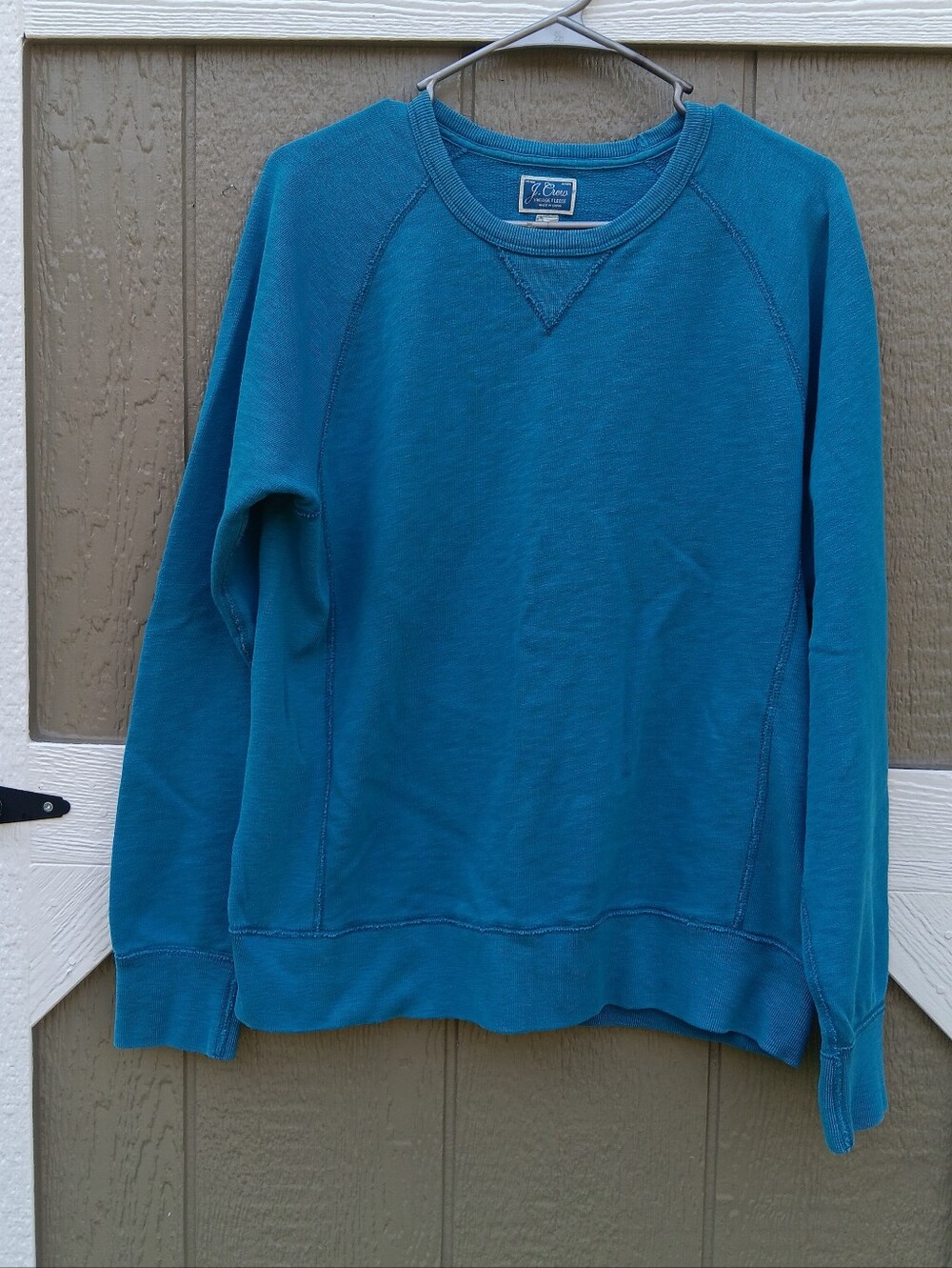 J. Crew Vintage Fleece Teal Blue Sweatshirt EUC Size M